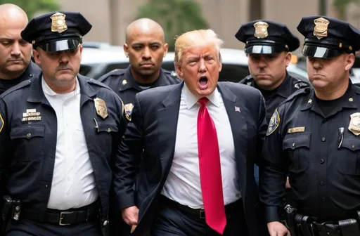 Prompt: Donald Trump arrested by police