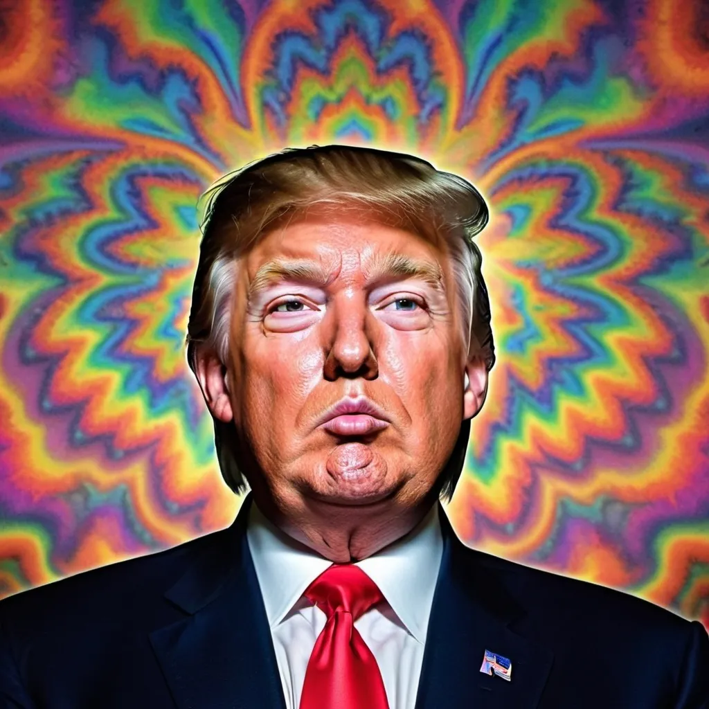 Prompt: Donald Trump on LSD