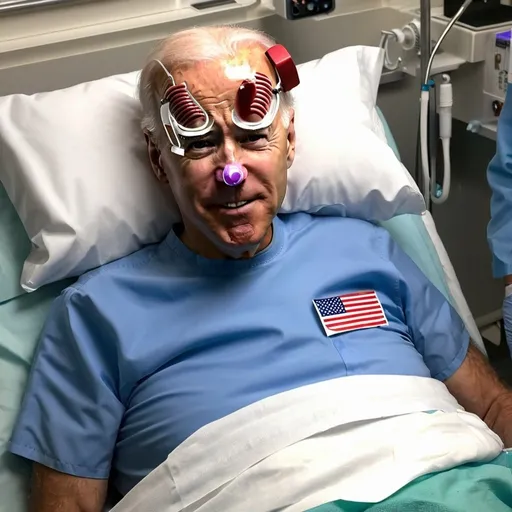 Prompt: Joe Biden on in ICU