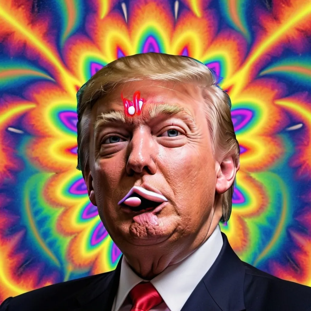 Prompt: Donald Trump on LSD