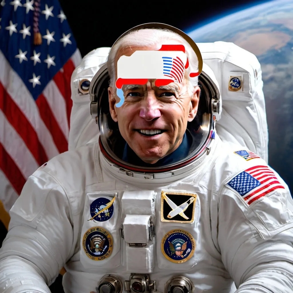 Prompt: Joe Biden in space