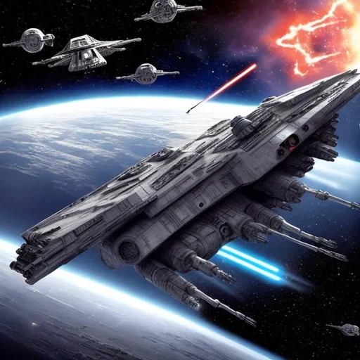 Prompt: Star Wars Ship in space
