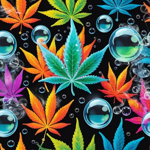 Prompt: bright, glass, bubbles, detailed  marijuana leaf , smoke flowing , bubbles, glassy, small bubbles, print lighted numbers 420, colorful, psychedelic, bold, glassy, vivid
