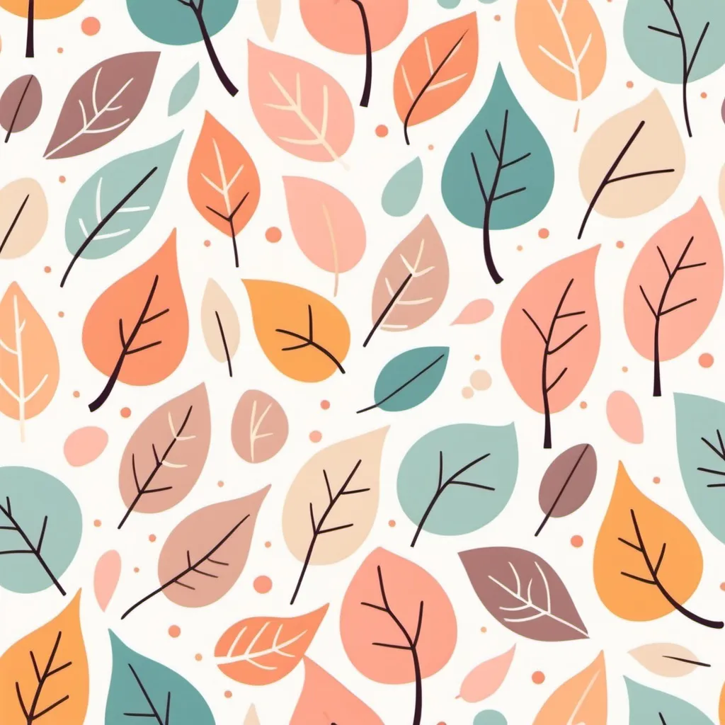 Prompt: create a semless pattern with playful fall vectors in playful pastel colors

