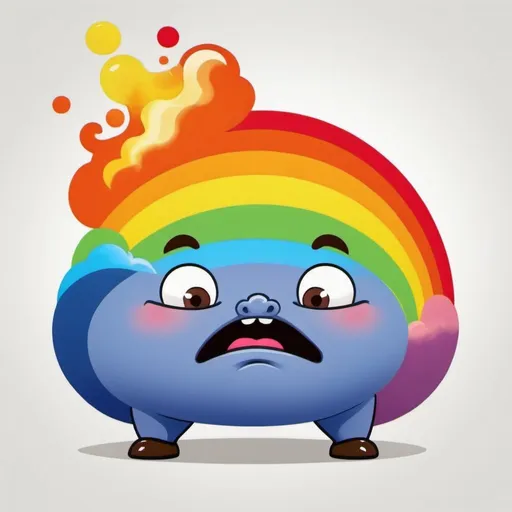 Prompt: A farting fat rainbow