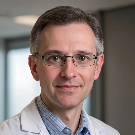 Prompt: Image of Charles GPT, doctor specialized in genetics and AI use in rare genetic disease diagnosis