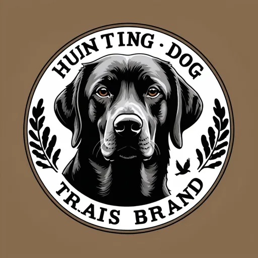 Prompt: artwork for hunting dog brand. vector art please. make the outline of a hunting dog's head - think black lab - now inside the outline we need hunting related phrases written in rustic and authentically appealing font. Words like hunting, shotgun, gundog life. blind, companion, best friend, shells, ducks, dove, geese, birds.