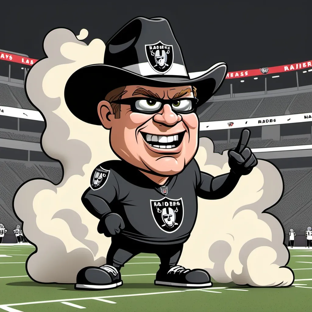 Prompt: Cartoon las vegas raiders farting