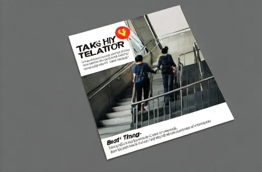 Prompt: Prompt for Creating a Clear Flyer:

Quality: Best quality, ultra-high resolution.
Layout: Simple and clean design.
Background: Solid gray background.
Text:
English: "Take the stairs, stop using the elevator."
Vietnamese: "Hãy đi thang bộ, dừng sử dụng thang máy."
Icons: Include a prominent arrow icon pointing towards stairs.
Images: Show people actively using the stairs.
Text Clarity: Ensure all text is large, bold, and high-resolution to be easily readable.
Focus: The main focus should be on the text and the action of taking the stairs.
