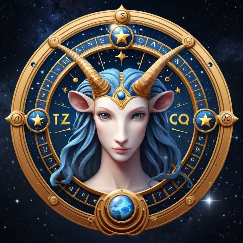 Prompt: Logo para aplicaci�n Android sobre el zodiaco con recomendaciones para la vida