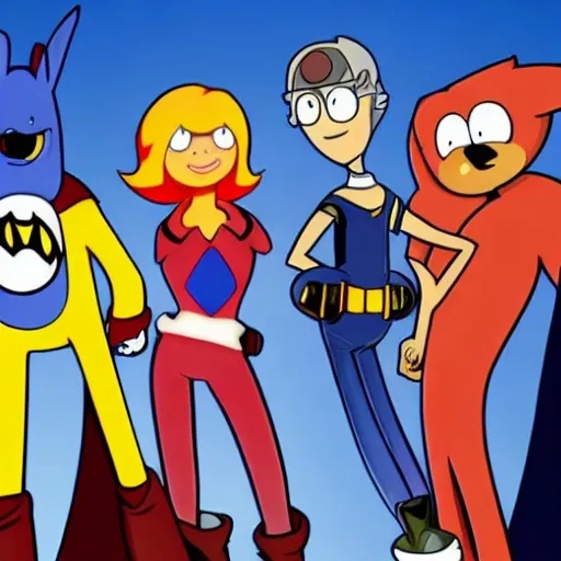 Prompt: Are crossovers overrated? News article. Videogames. Movies. Stock image. Adventure Time. Velma. Bugs Bunny. Shaggy. Batman. Garnet from Steven Universe. Steven Universe. Spider-Man. Sonic, Tails, Michael Jordon.