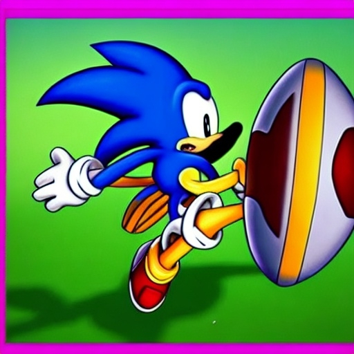 Prompt: What Sonic Simpsons will Sports playing the football Game from what sonic is fastest life Speed run is his wife he kick the soccer ball for detail Simpsons