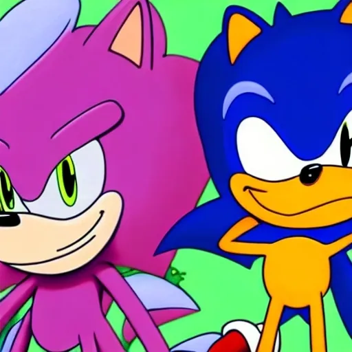 Prompt: sonic and happy tree friends crossover, cartoon network stillframe, hd,