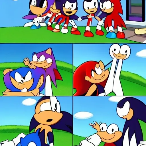 Prompt: Sonic Family guy a rise fake really weird ( 2 5 7 8 )