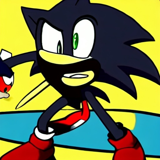 Prompt: smear frames weird Sonic