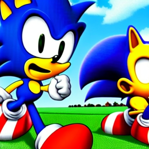 Prompt: What Sonic Simpsons will Sports playing the football Game from what sonic is fastest life Speed run is his wife he kick the soccer ball for detail Simpsons