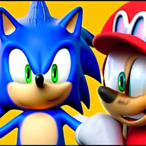 Prompt: Sonic Vs , mario , flash vs sonic Super Sonic the Hedgehog , flash vs sonic Sonic the Hedgehog chipmunk squirrel fighting hyperdetailed 4k,