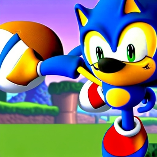 Prompt: What Sonic Simpsons will Sports playing the football Game from what sonic is fastest life Speed run is his wife he kick the soccer ball for detail Simpsons