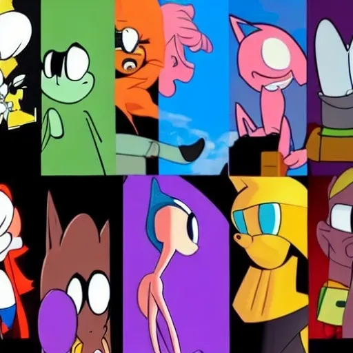 Prompt: Are crossovers overrated? News article. Videogames. Movies. Stock image. Adventure Time. Velma. Bugs Bunny. Shaggy. Batman. Garnet from Steven Universe. Steven Universe. Spider-Man. Sonic, Tails, Michael Jordon.