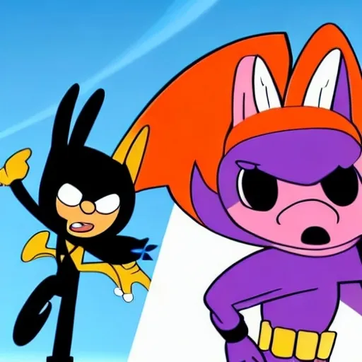 Prompt: Are crossovers overrated? News article. Videogames. Movies. Stock image. Adventure Time. Velma. Bugs Bunny. Shaggy. Batman. Garnet from Steven Universe. Steven Universe. Spider-Man. Sonic, Tails, Michael Jordon.