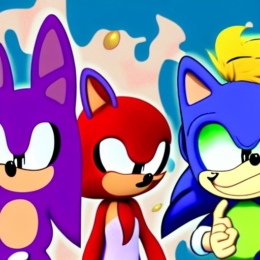 Prompt: sonic and happy tree friends crossover, cartoon network stillframe, hd,