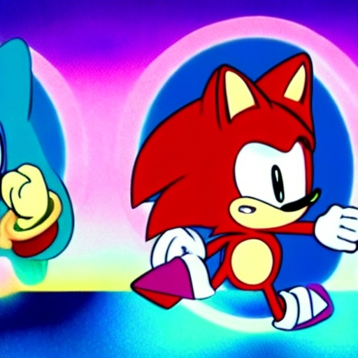 Prompt: sonic and happy tree friends crossover, cartoon network stillframe, hd,