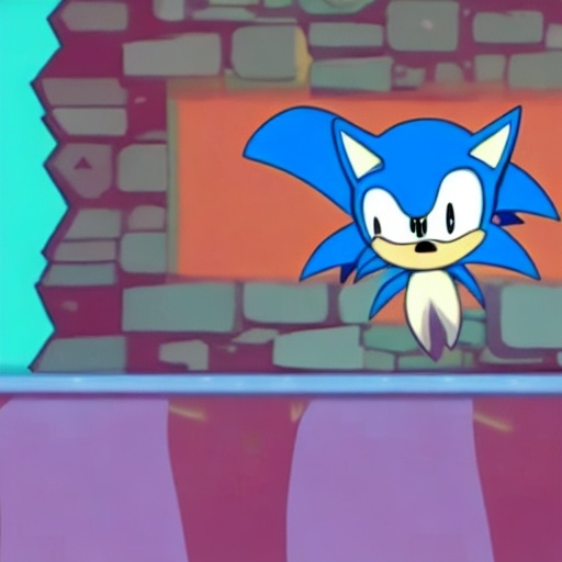 Prompt: smear frames weird Sonic