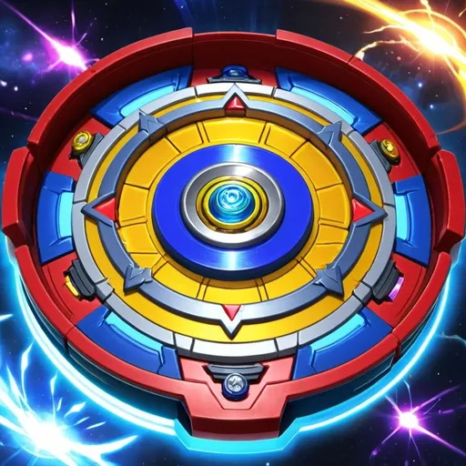 Prompt: beyblade with thunders on galactic arena