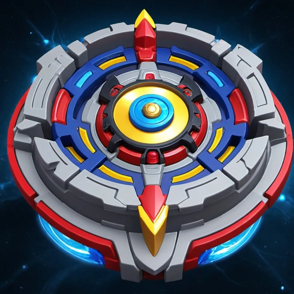 Prompt: beyblade with thunders on galactic arena