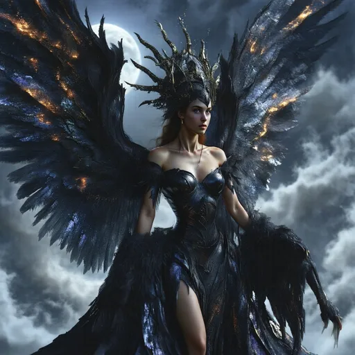 Prompt: 



In a haunting tableau, the dark black gothic queen angel stands as a formidable sentinel of the night, her magnificent wings unfurled in a grand display that captures the very essence of shadowy power. Each feather is a deep obsidian, shimmering with hints of silver and midnight blue, reflecting a chilling light that seems to pulse with the heartbeat of the moonlit sky.


Surrounding her is an aura of vengeance, a shimmering halo of ethereal darkness that crackles with energy, illuminating the encroaching shadows that swirl from the tempestuous skies above. The clouds churn ominously, their deep blacks and purples contrasting sharply with the spectral glow that emanates from her, casting an otherworldly light upon the scene. This interplay of light and shadow creates a captivating visual narrative, evoking a sense of impending reckoning.


The queen's expression is one of fierce determination, her eyes glowing with an otherworldly fire that speaks of unwavering resolve. Every muscle in her poised stance conveys strength and purpose, as if she is ready to unleash the full force of her dark wrath upon those who have wronged the innocent.


The atmosphere is thick with intensity, each detail rendered in stunning 4K ultra-definition, allowing viewers to immerse themselves in the cinematic grandeur of the moment. The air crackles with anticipation, as the dark black gothic queen angel stands as a beacon of power and a harbinger of justice, ready to reclaim the balance between light and dark. This is not just a figure of vengeance; she is a symbol of the indomitable spirit that rises from the shadows, inspiring awe and reverence in all who behold her.

