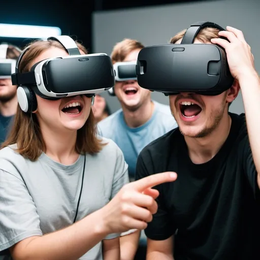 Prompt: retarded people with VR

