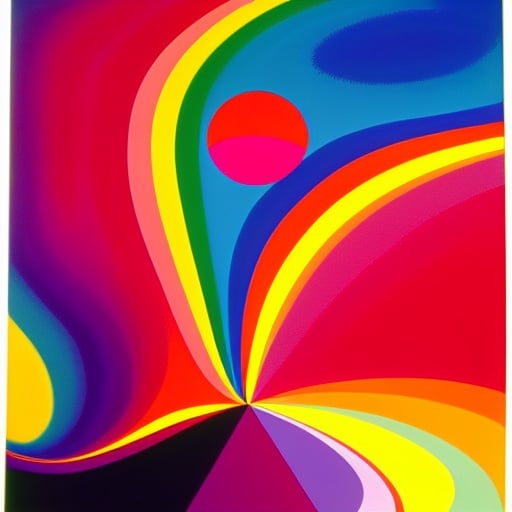 Prompt: Kodachrome kids , duo,  male and female, surrealism, logo,
Peter max , psychedelic , 1970s