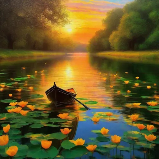 Prompt: Picture yourself in a boat on a river
With tangerine trees and marmalade skies
Somebody calls you, you answer quite slowly
A girl with kaleidoscope eyes
Cellophane flowers of yellow and green
Towering over your head
Look for the girl with the sun in her eyes 