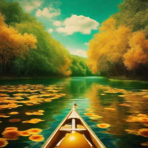 Prompt: Picture yourself in a boat on a river
With tangerine trees and marmalade skies
Somebody calls you, you answer quite slowly
A girl with kaleidoscope eyes
Cellophane flowers of yellow and green
Towering over your head
Look for the girl with the sun in her eyes 