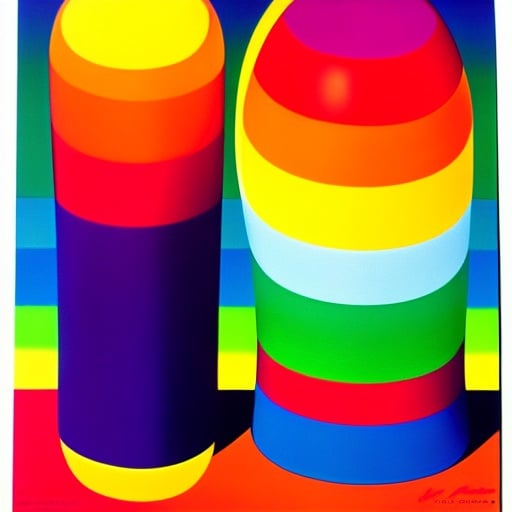 Prompt: Kodachrome kids , duo,  male and female, surrealism, logo,
Peter max , psychedelic , 1970s