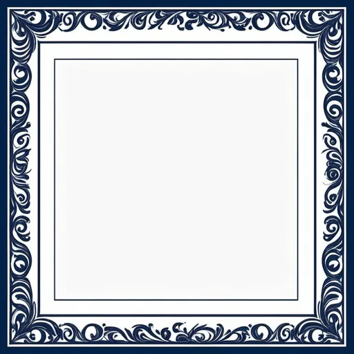 Prompt: dark/navy blue simple border on a blank A4 size paper
