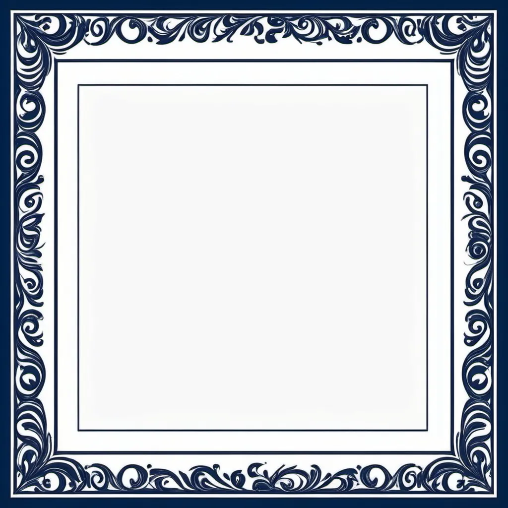 Prompt: dark/navy blue simple border on a blank A4 size paper
