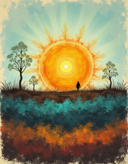 Prompt: create poster on the misuse of soil. It needs to have a catchy title , powerful facts and images and beautiful and relevant colours