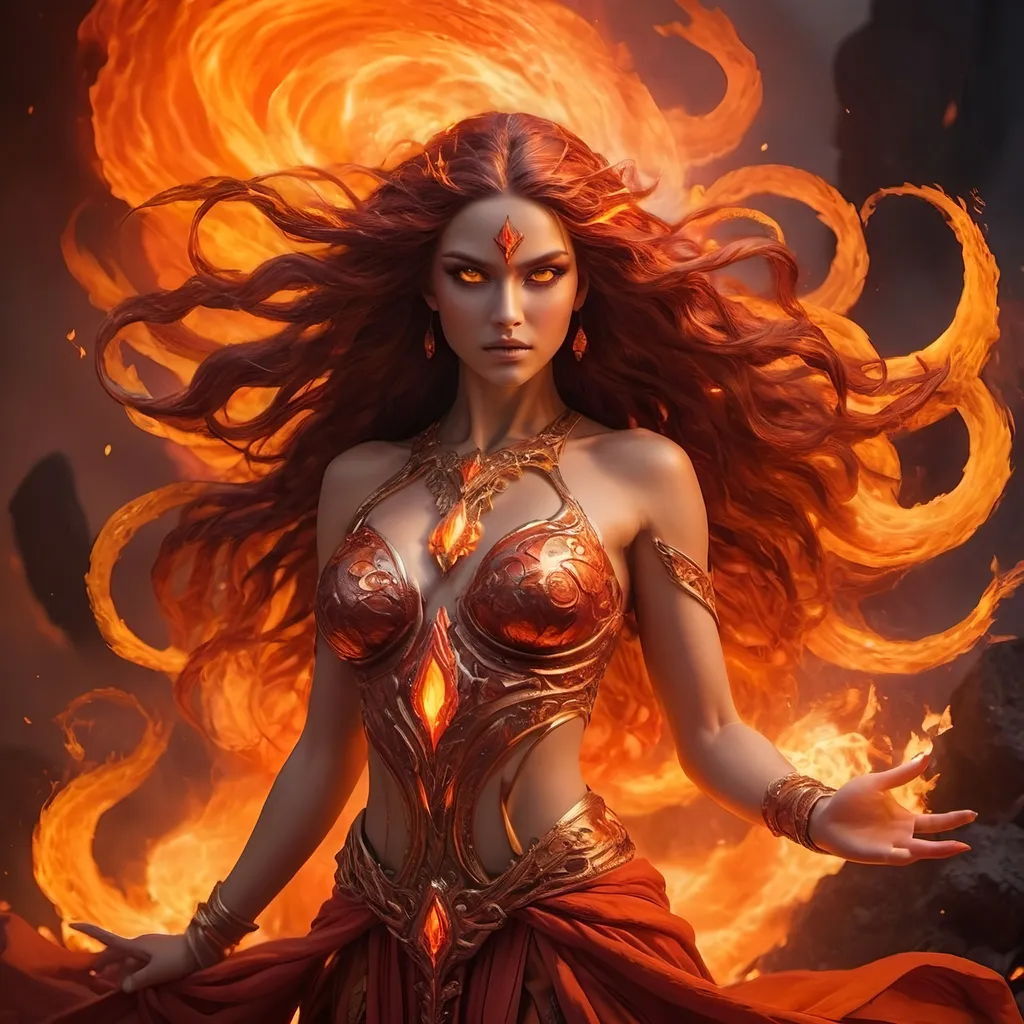 Prompt: Goddess of fire