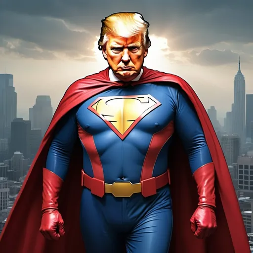 Prompt: donald trump superhero