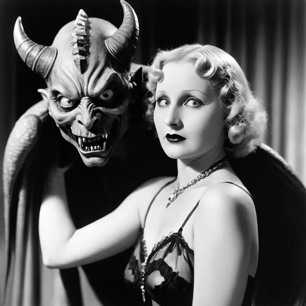 Prompt: Thelma Todd and demon