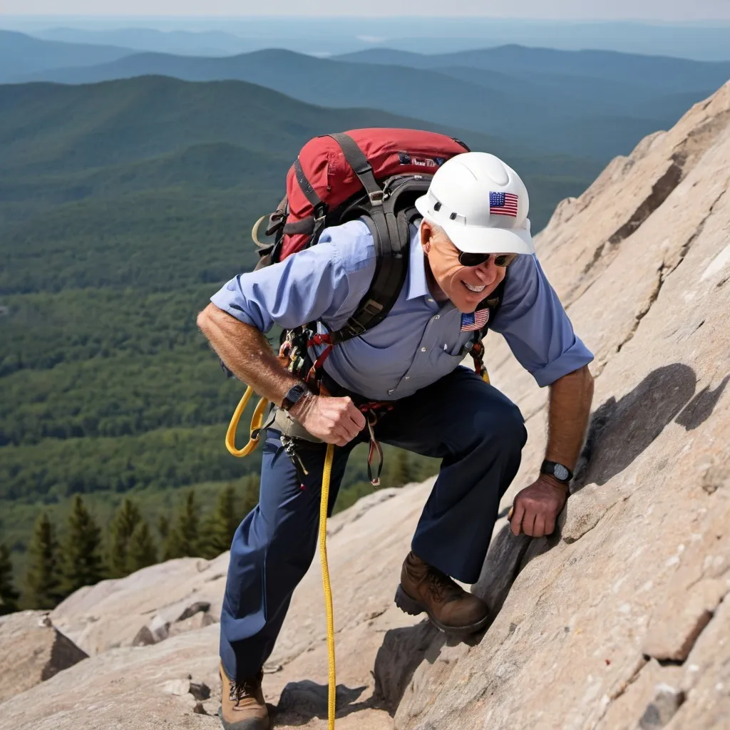 Prompt: joe biden mountain climber