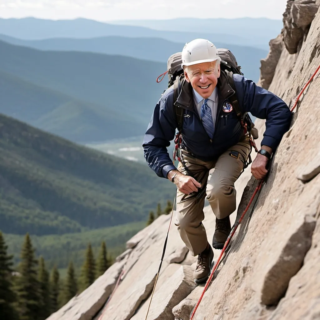 Prompt: joe biden mountain climber