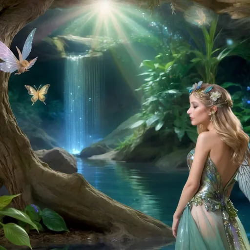 Prompt: Fairy seeking sea
