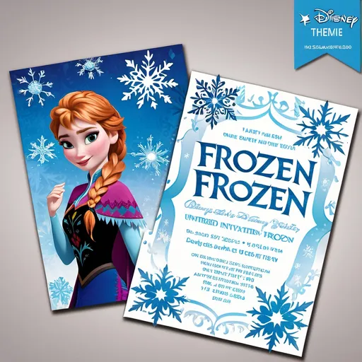 Prompt: party invitation disney frozen theme