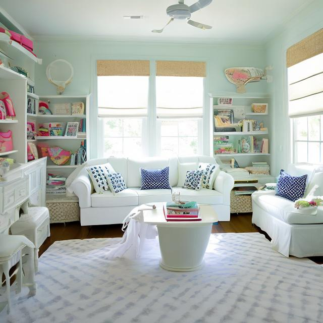 Prompt: preppy white room
