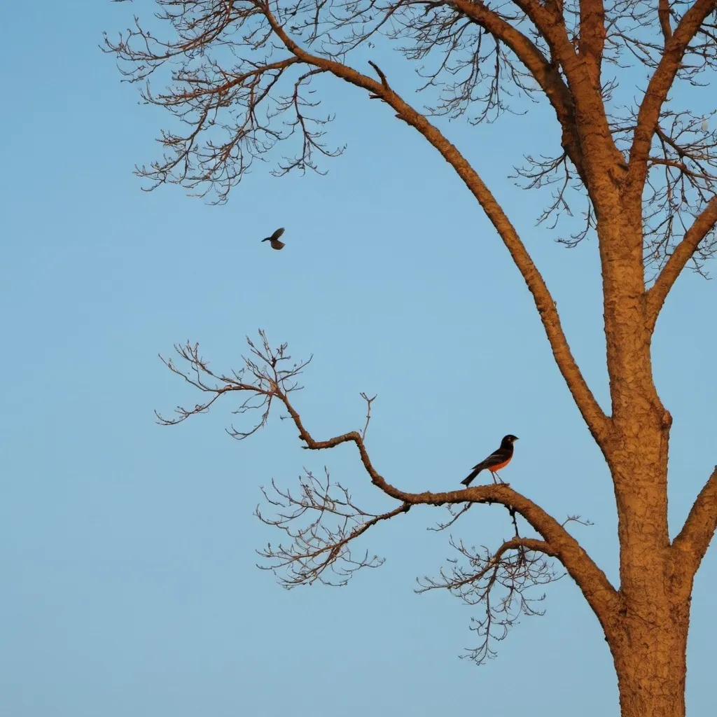 Prompt: A tree and a bird