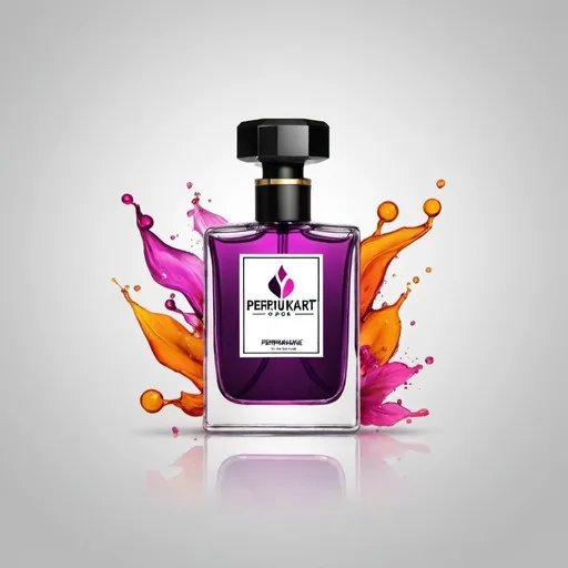 Prompt: A dynamic Perfume company with name "Perfumekart" logo with bold colors
