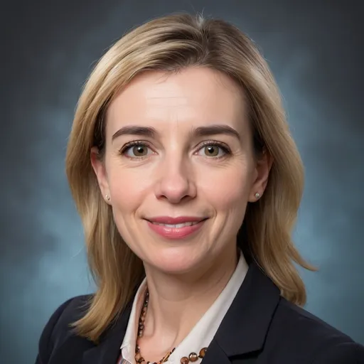 Prompt: Create a professional profile picture
 for a middle-aged woman named Dr Emma Roberts who is the dean of a  Faculty of Business and Economics at aUniversity