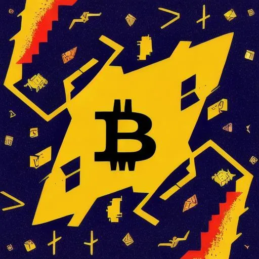 Prompt: caveman with lamborghini cave painting of bitcoin symbol, pixels, beautiful dmt colours, banner, bitcoin, ethereum, crypto, rocket, party
